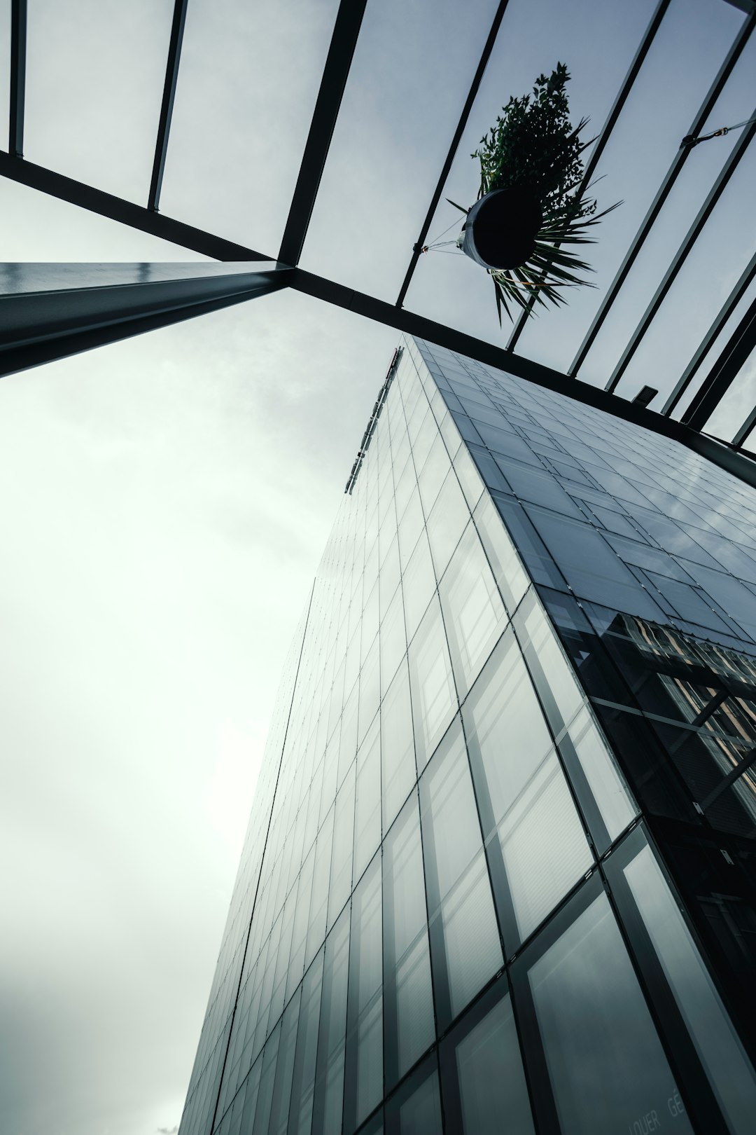 low angle photography of glass building