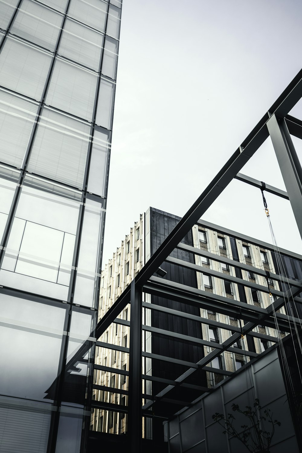 black and white concrete building