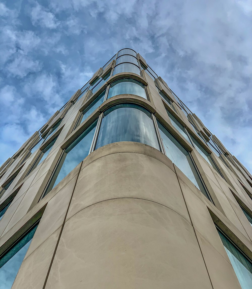 low angle photography of brown building