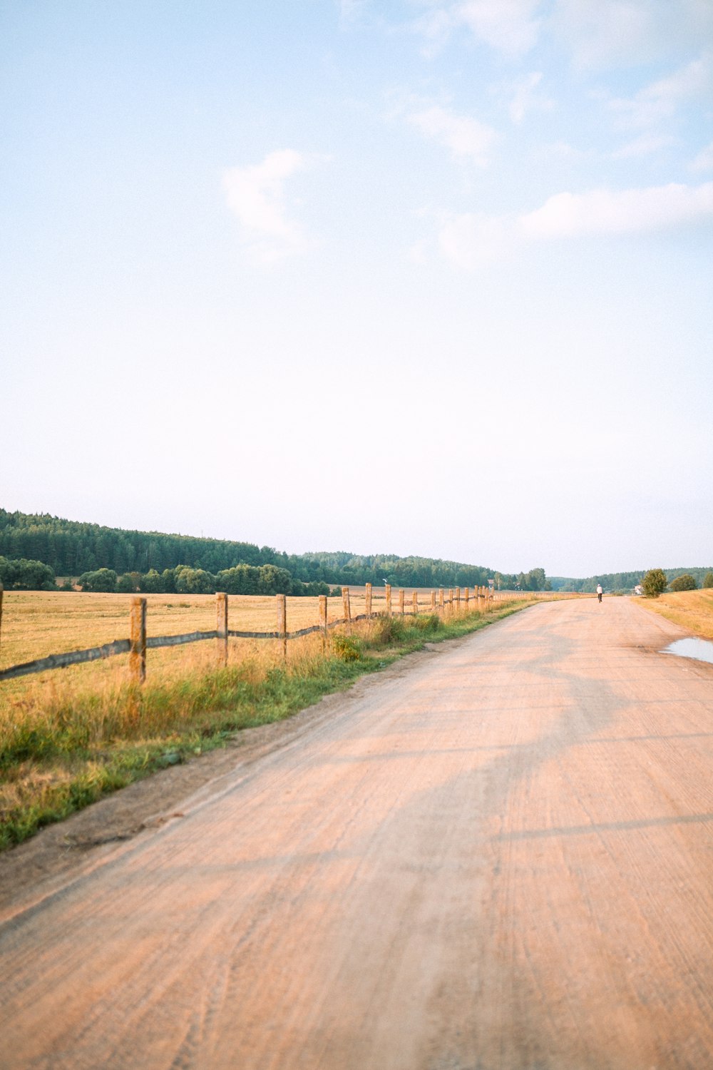 brown dirt road between green grass field during daytime