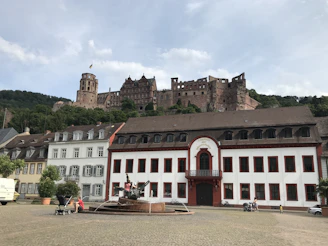 Historic castle ruins perched on a hilltop overlooking the Palencia countryside.