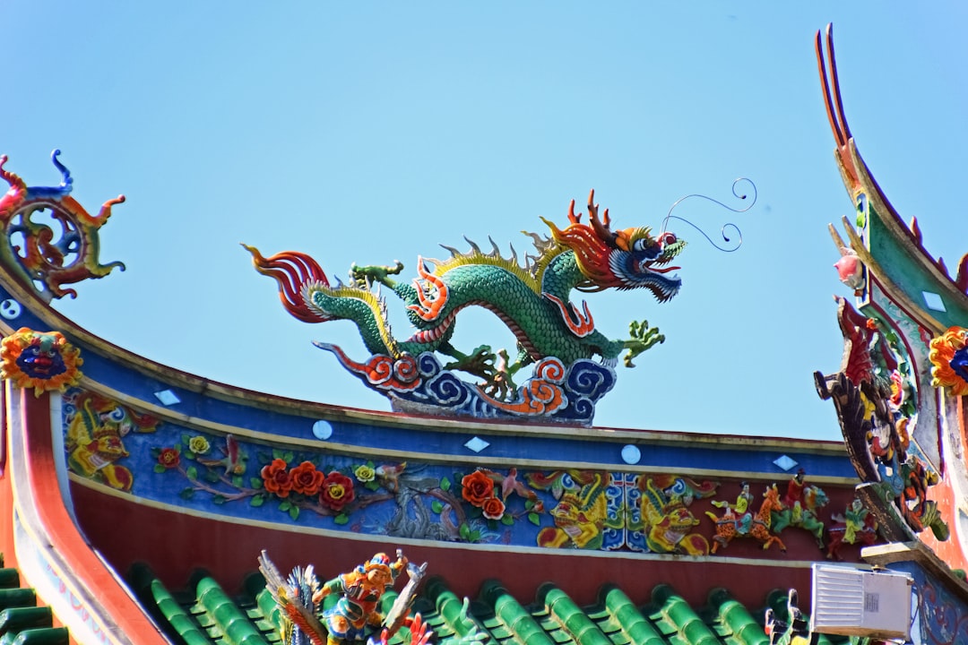 dragon on top of building roof