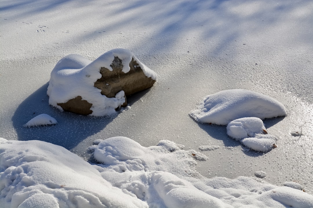 white snow on white sand