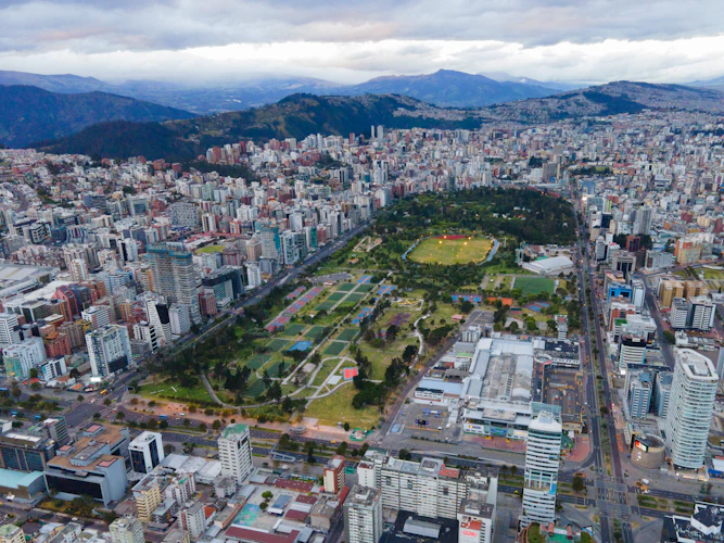 Quito city buildings from above during daytime