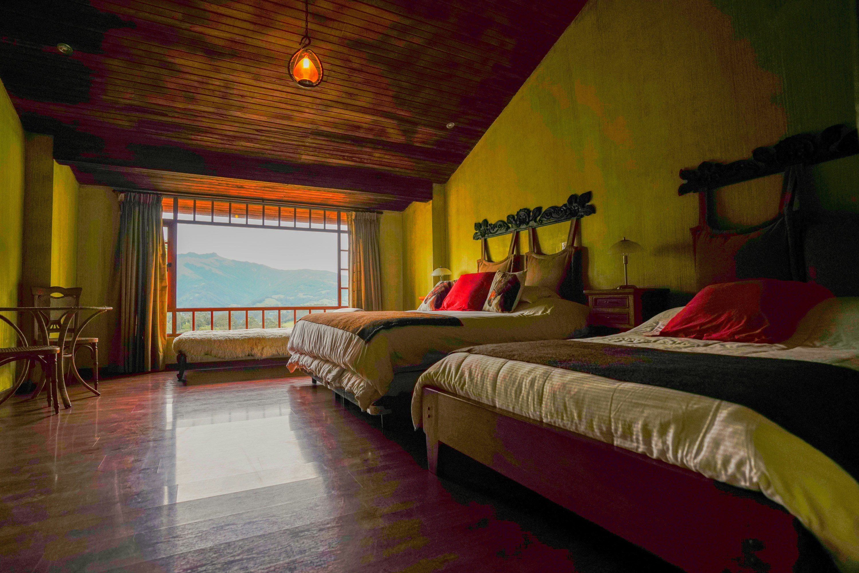 Cozy traditional homestay accommodation with mountain views and authentic local hospitality setup