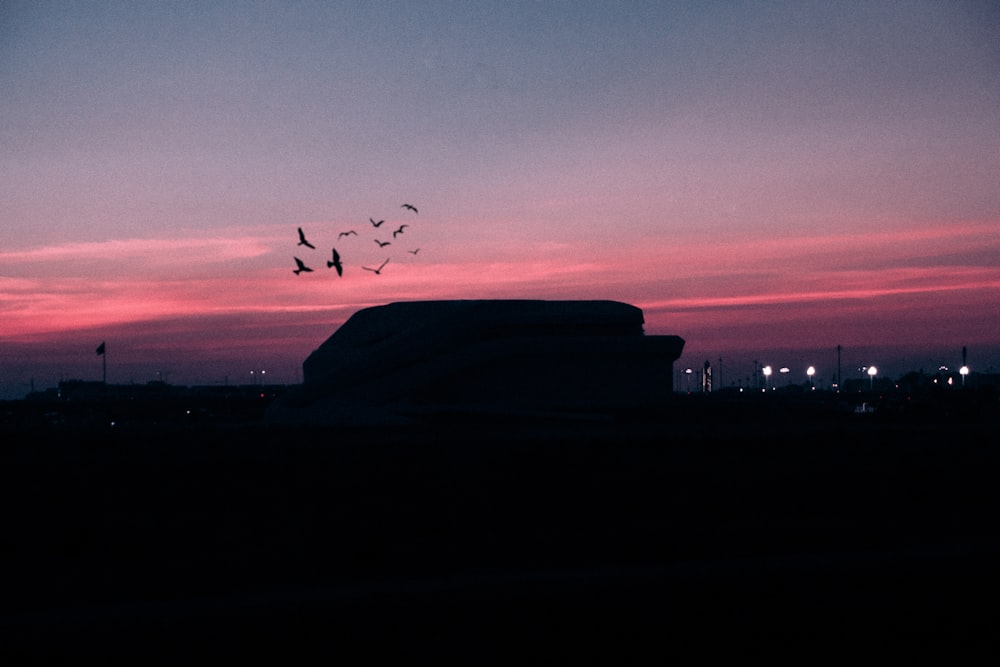 silhouette of people on top of mountain during sunset