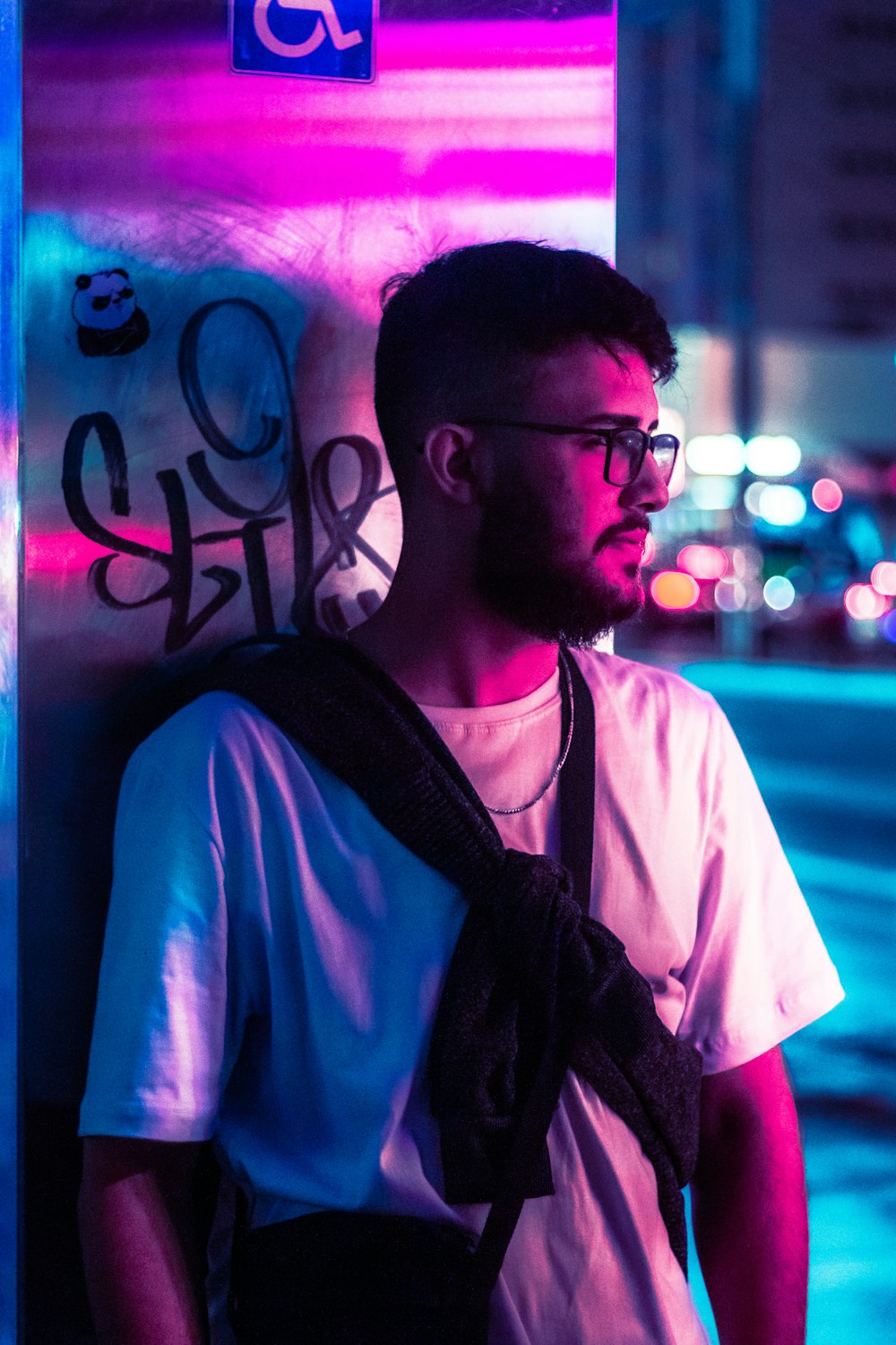 man in white dress shirt wearing black framed eyeglasses