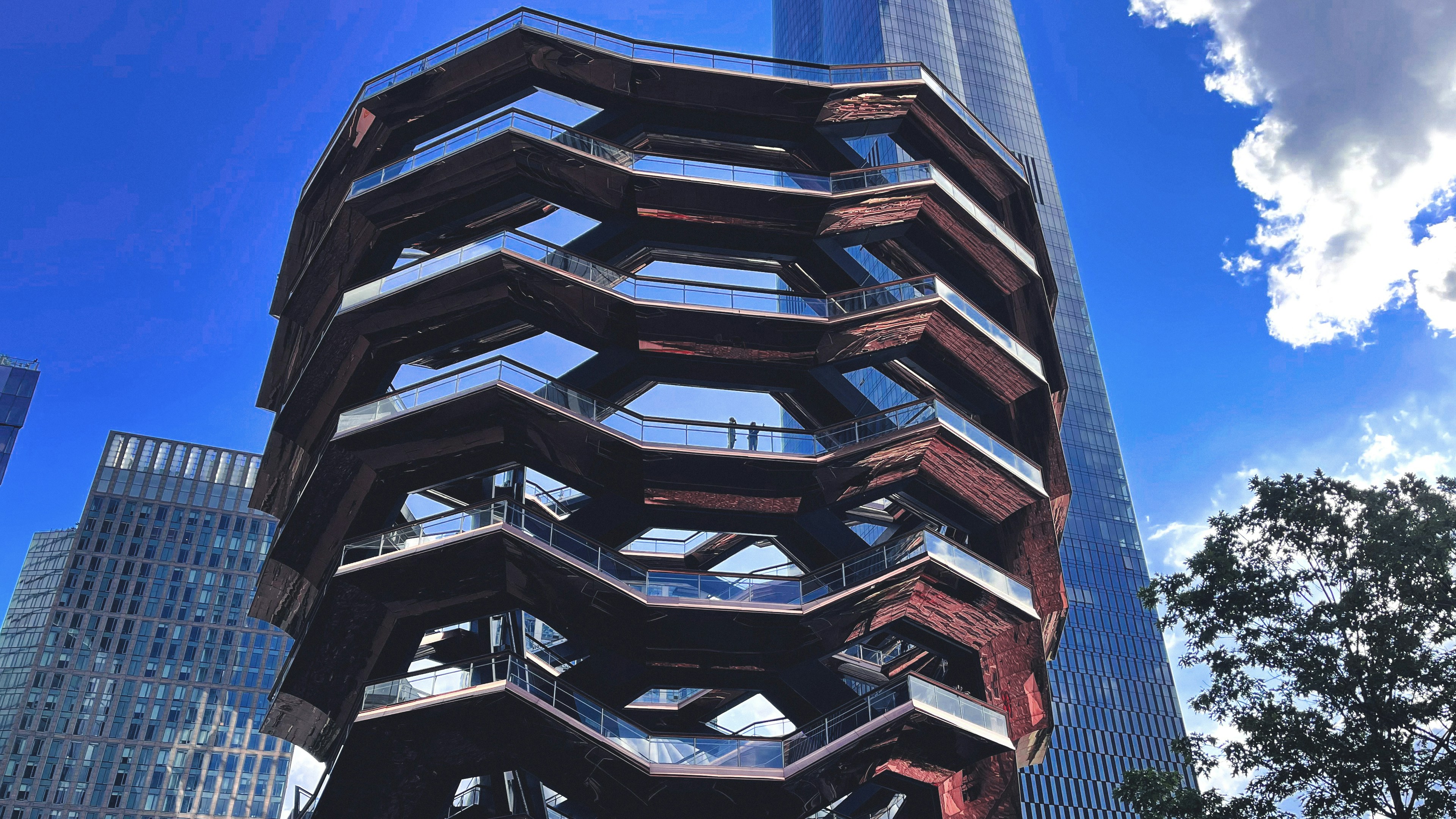 black and white glass building