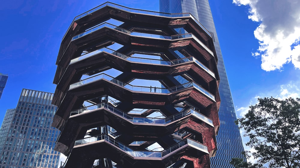 black and white glass building