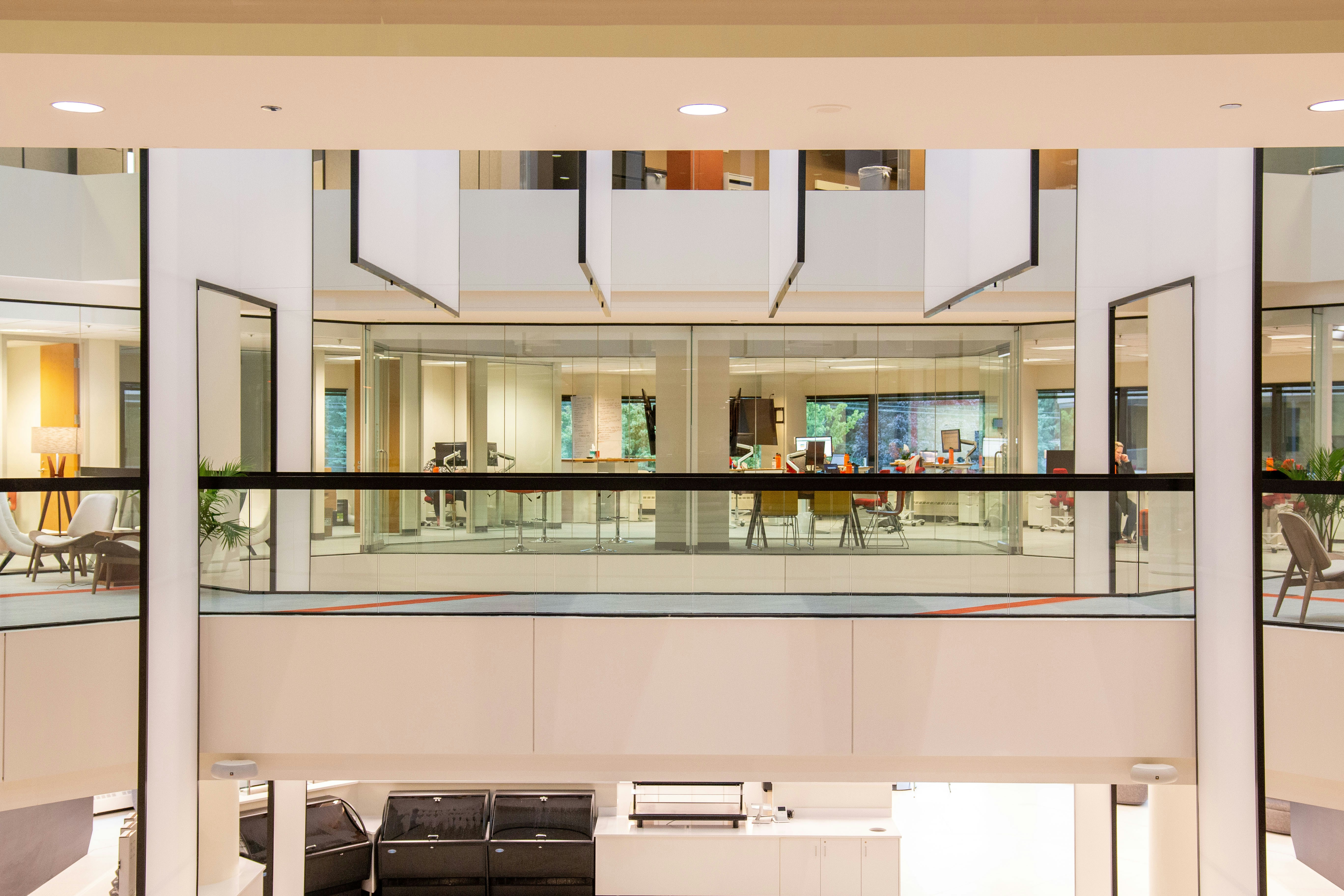 Tech startup workspace desk setup