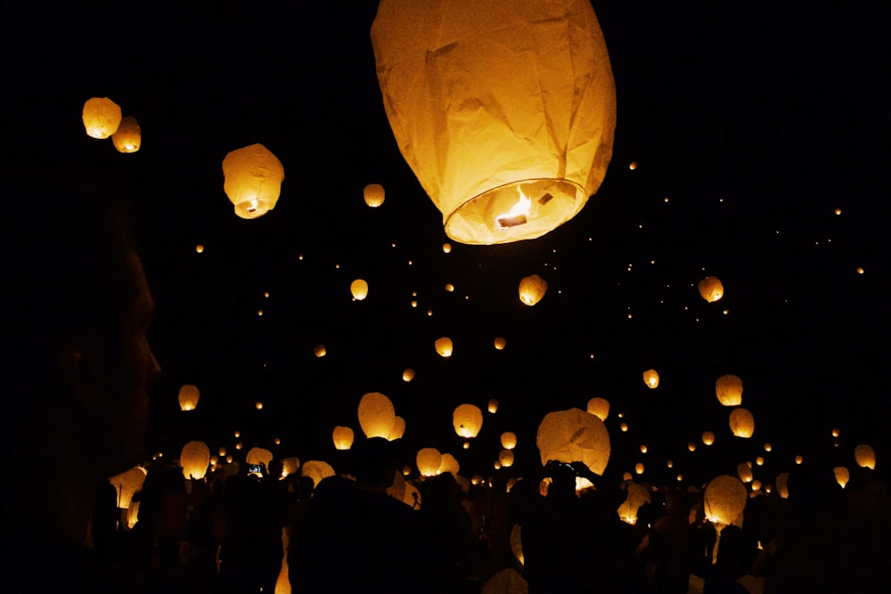 white paper lantern with light