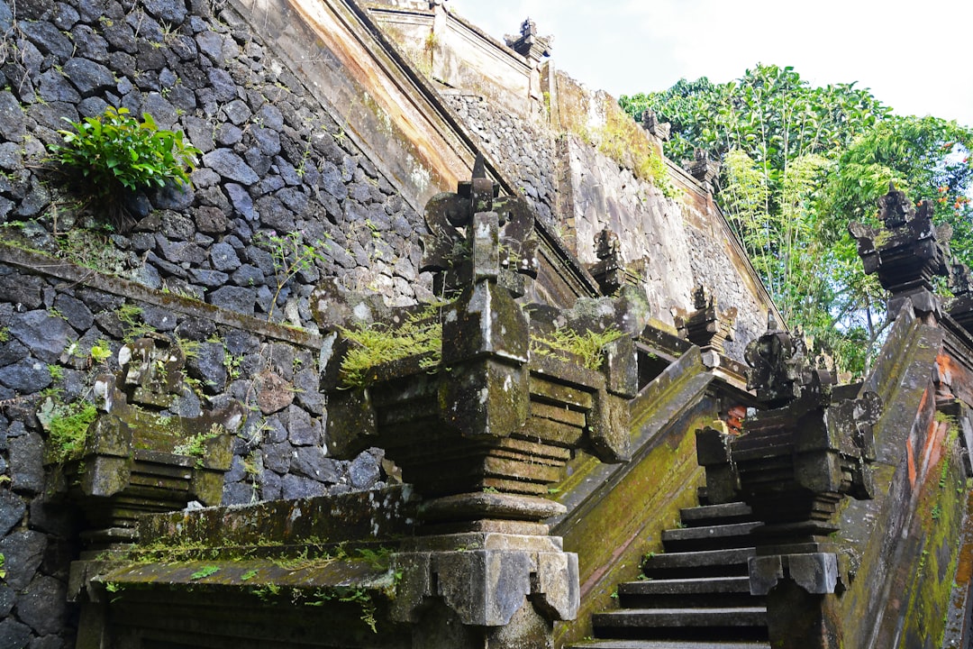 brown concrete staircase near green grass during daytime