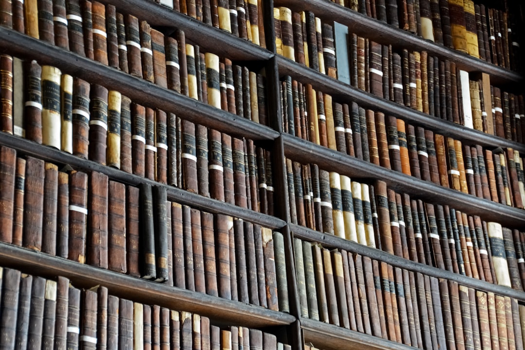 brown wooden book shelf with books