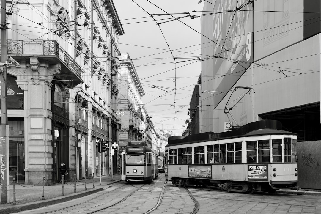 white and green train on the street