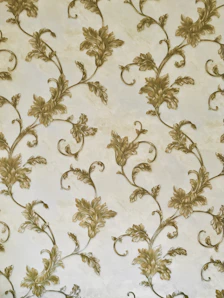 white and brown floral textile