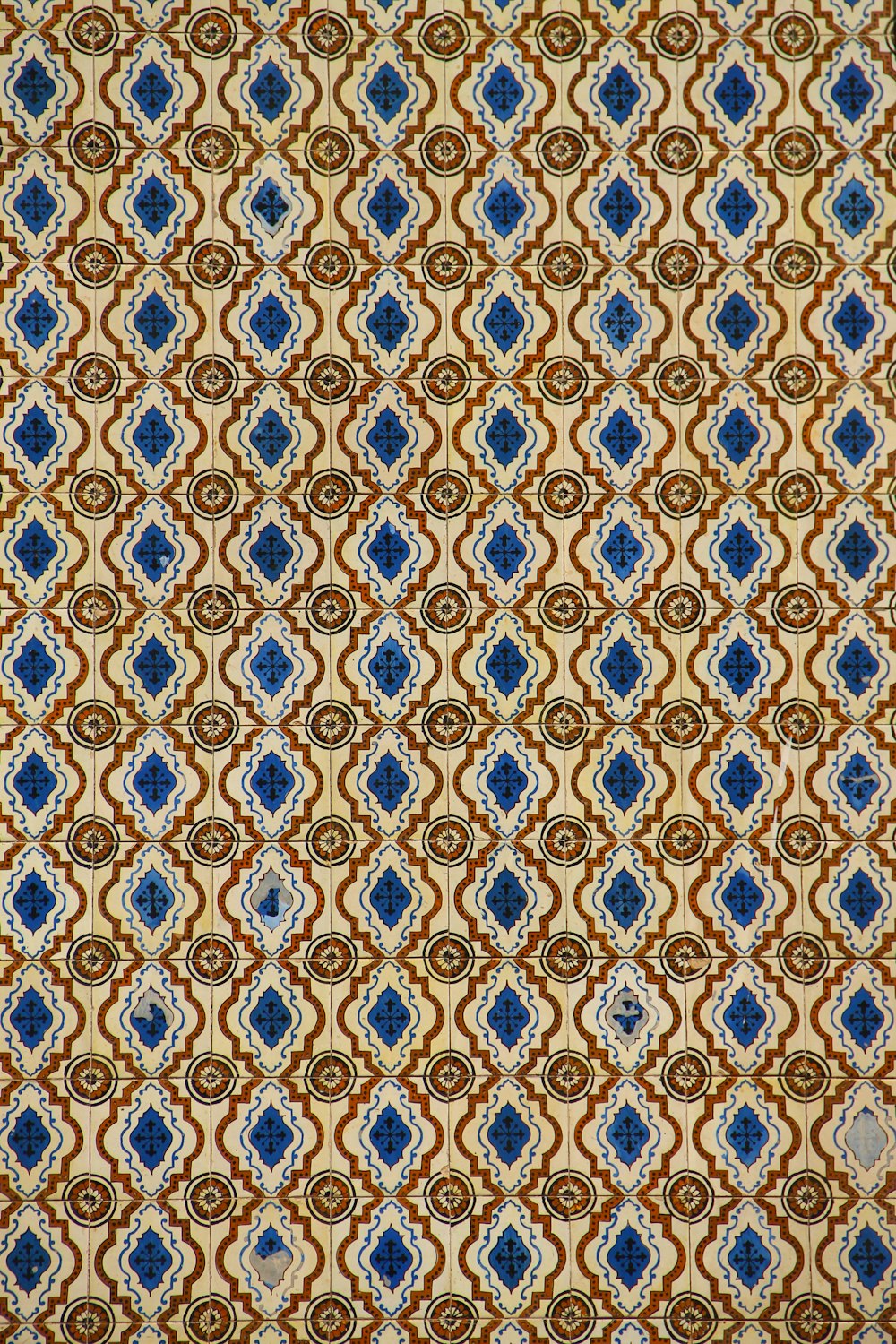 blue and white floral textile