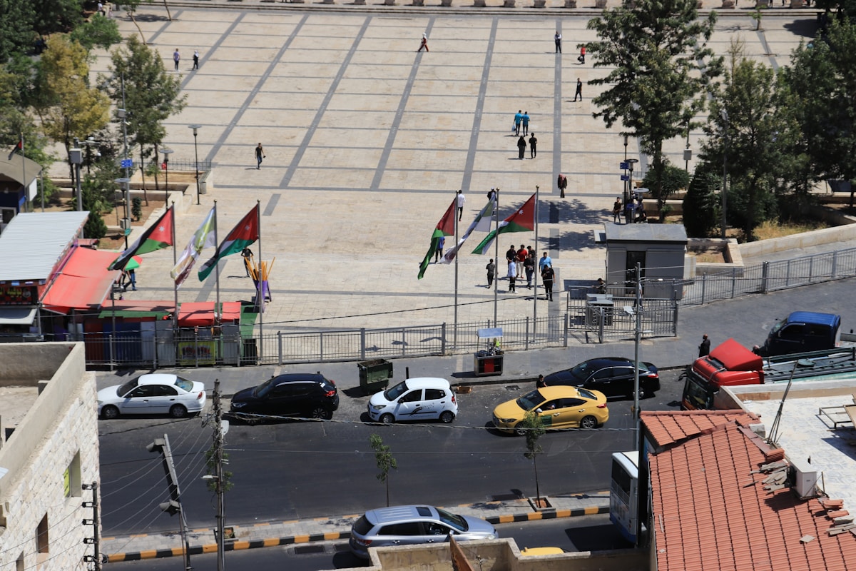 Cars parked on parking lot during daytime in Jordan