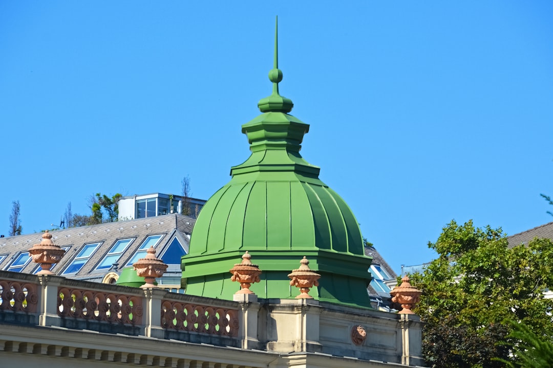 green and white dome building