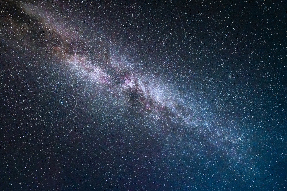 blue and white starry night sky