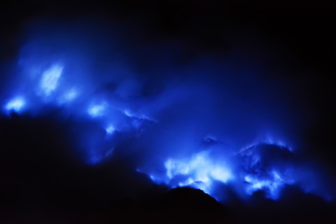 blue and white clouds during night time