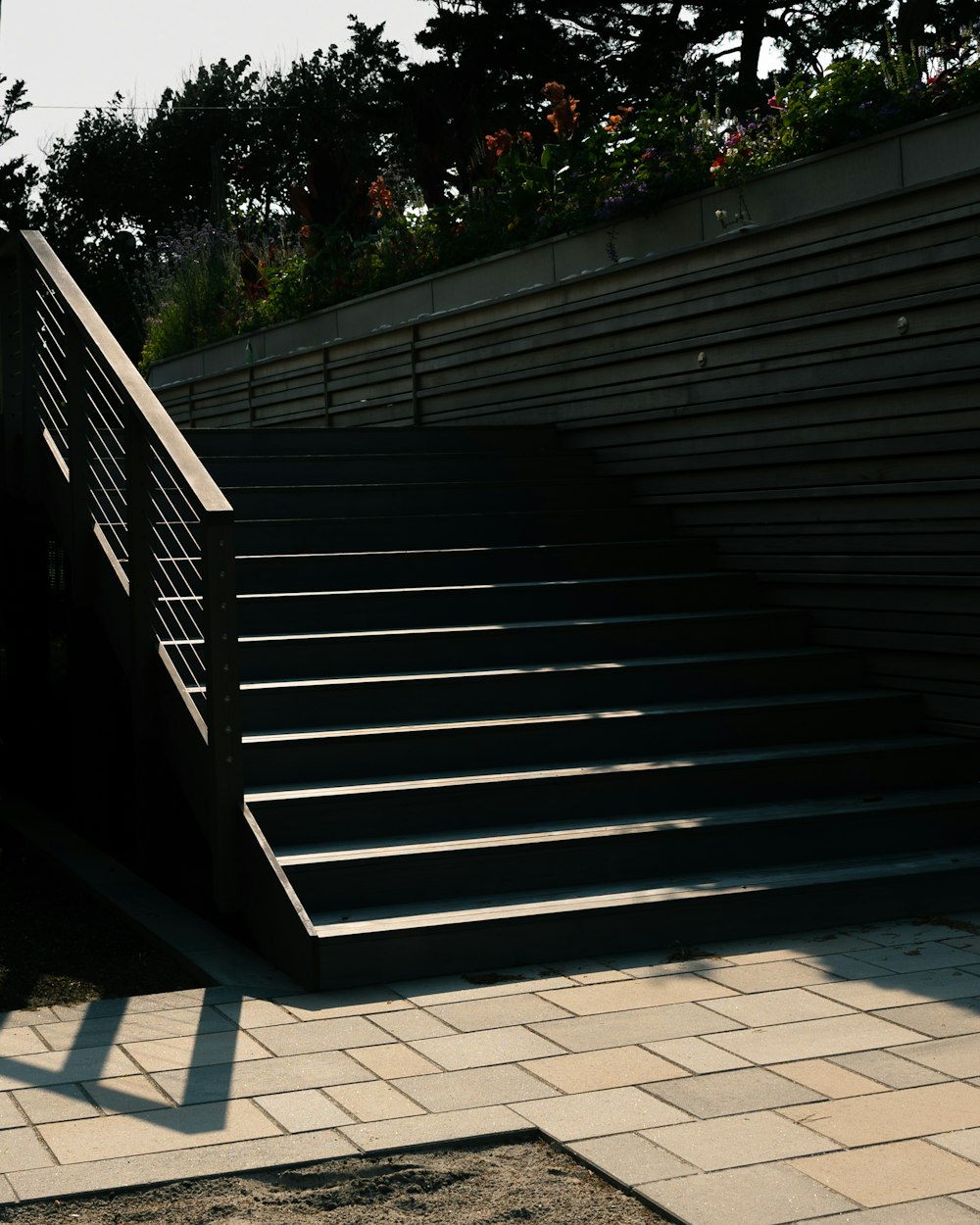 a set of stairs leading up to the top of a hill