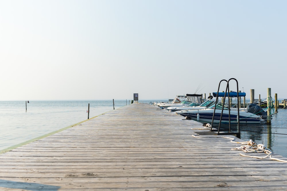 white and blue boats on sea dock during daytime