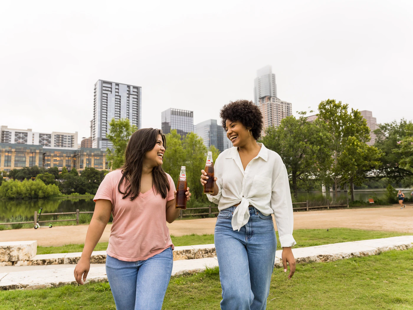 Women walking together outdoors