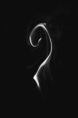white smoke in black background