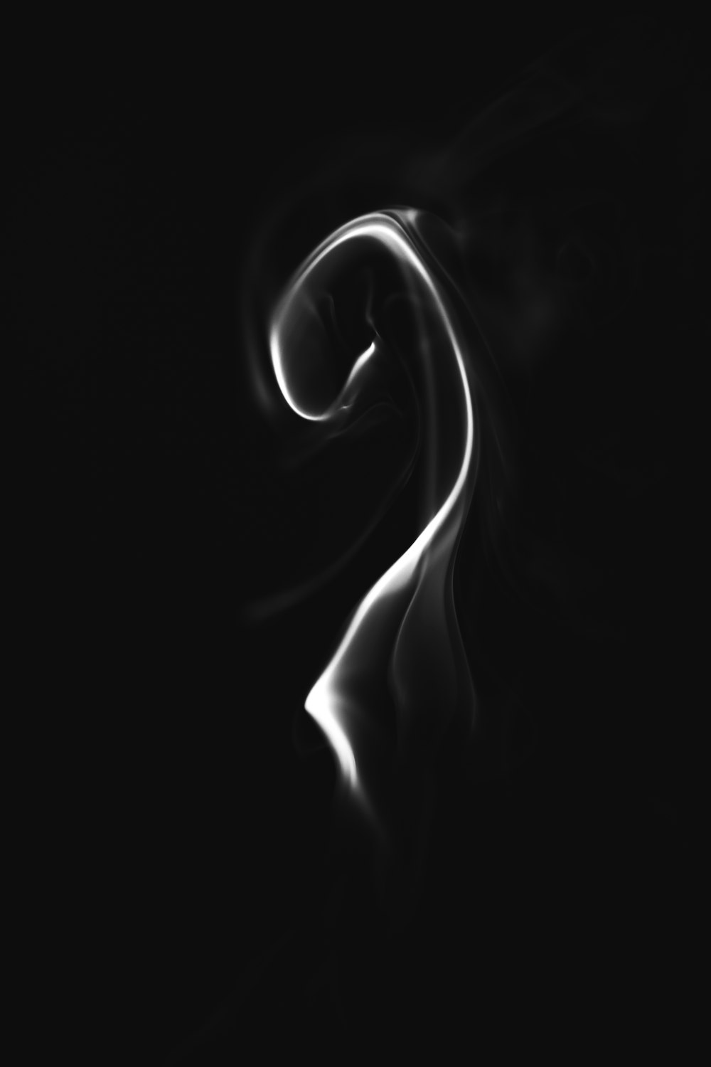 white smoke in black background