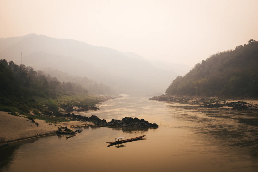 Sunset on the Mekong river