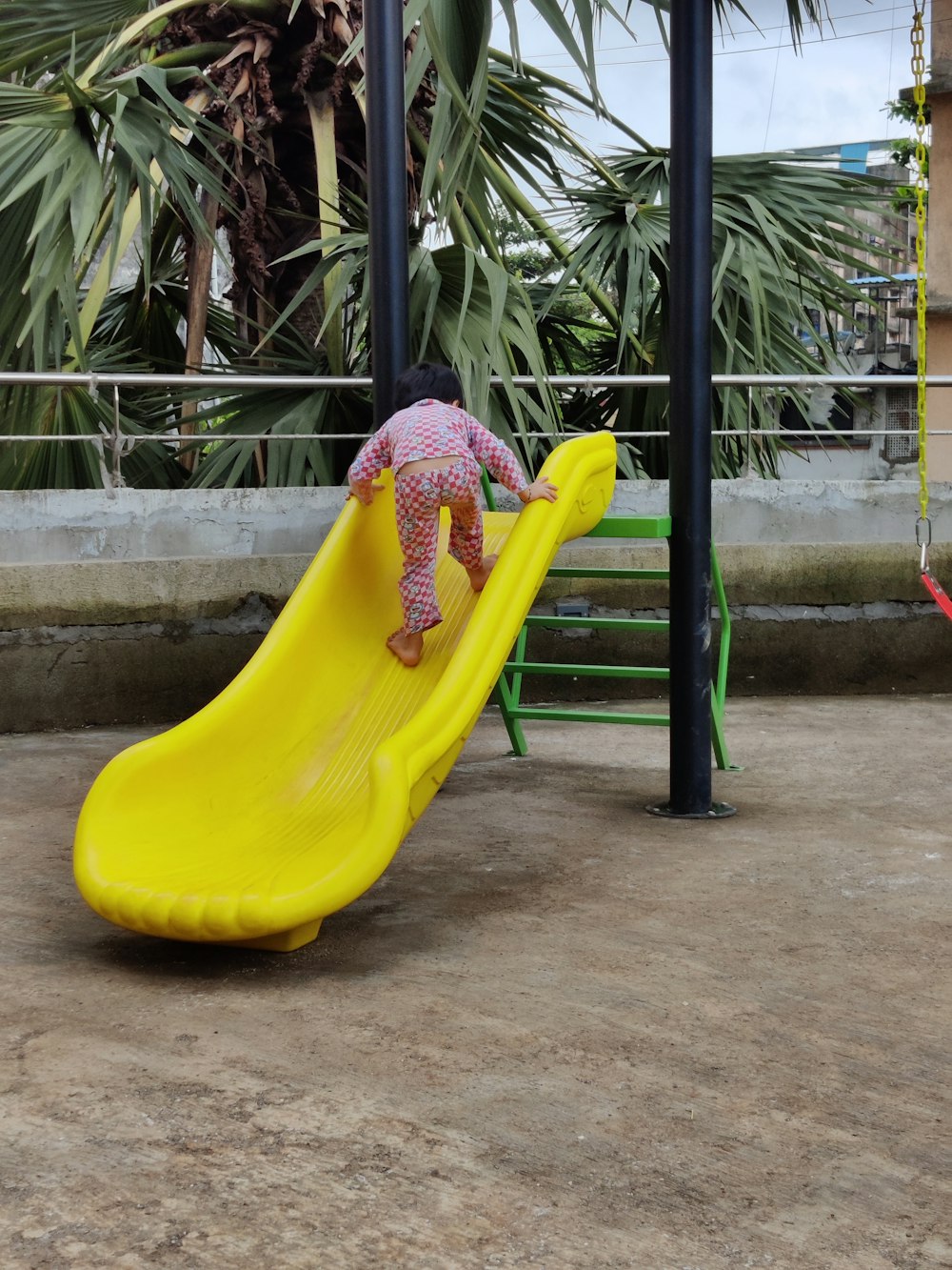 yellow slide on yellow slide