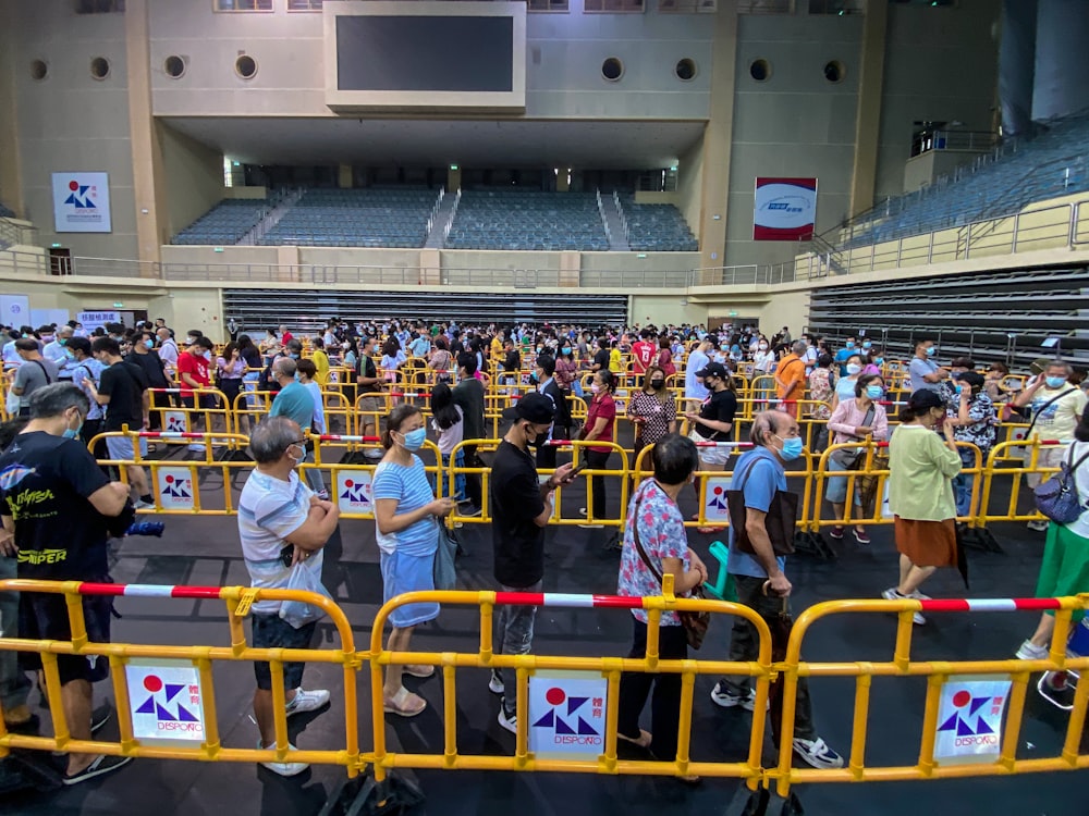 people sitting on yellow chairs