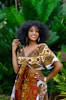 Black woman in a floral dress