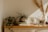 A beautifully arranged tabletop featuring a unique wooden picture frame displaying a cherished photo, surrounded by soft natural lighting.