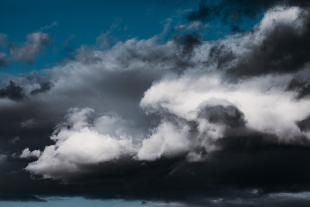 white clouds and blue sky