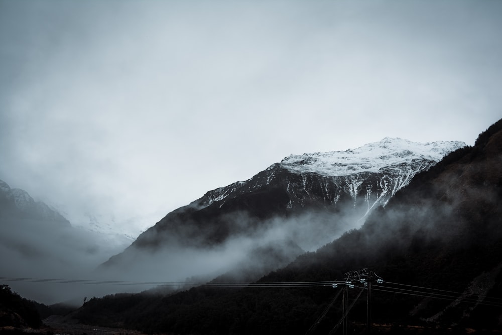 snow covered mountain under cloudy sky during daytime