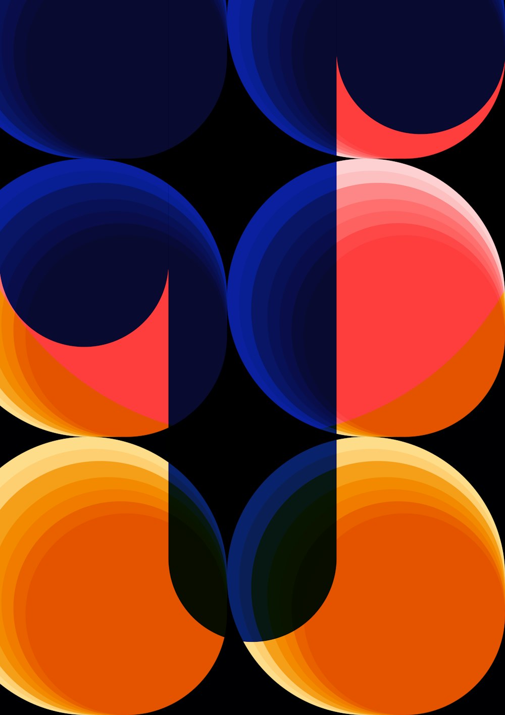 blue orange and red round lights