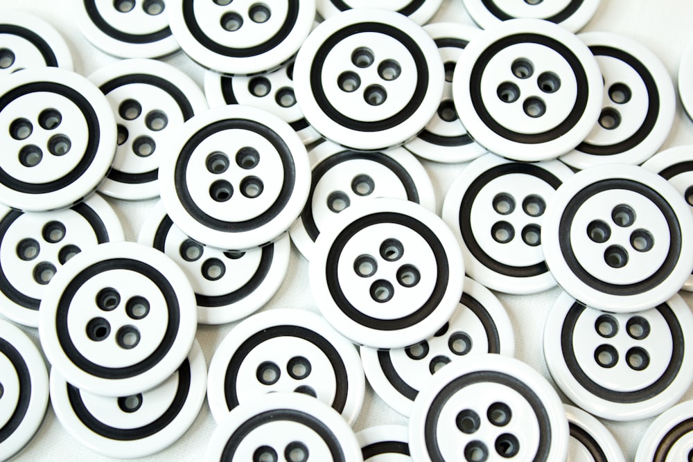 white and black round beads