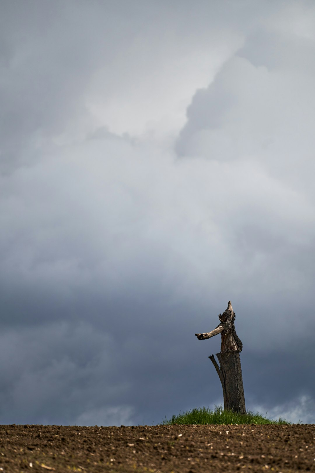 brown statue under white clouds