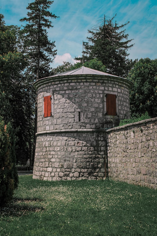 brown brick house near green grass field in Cetinje Montenegro