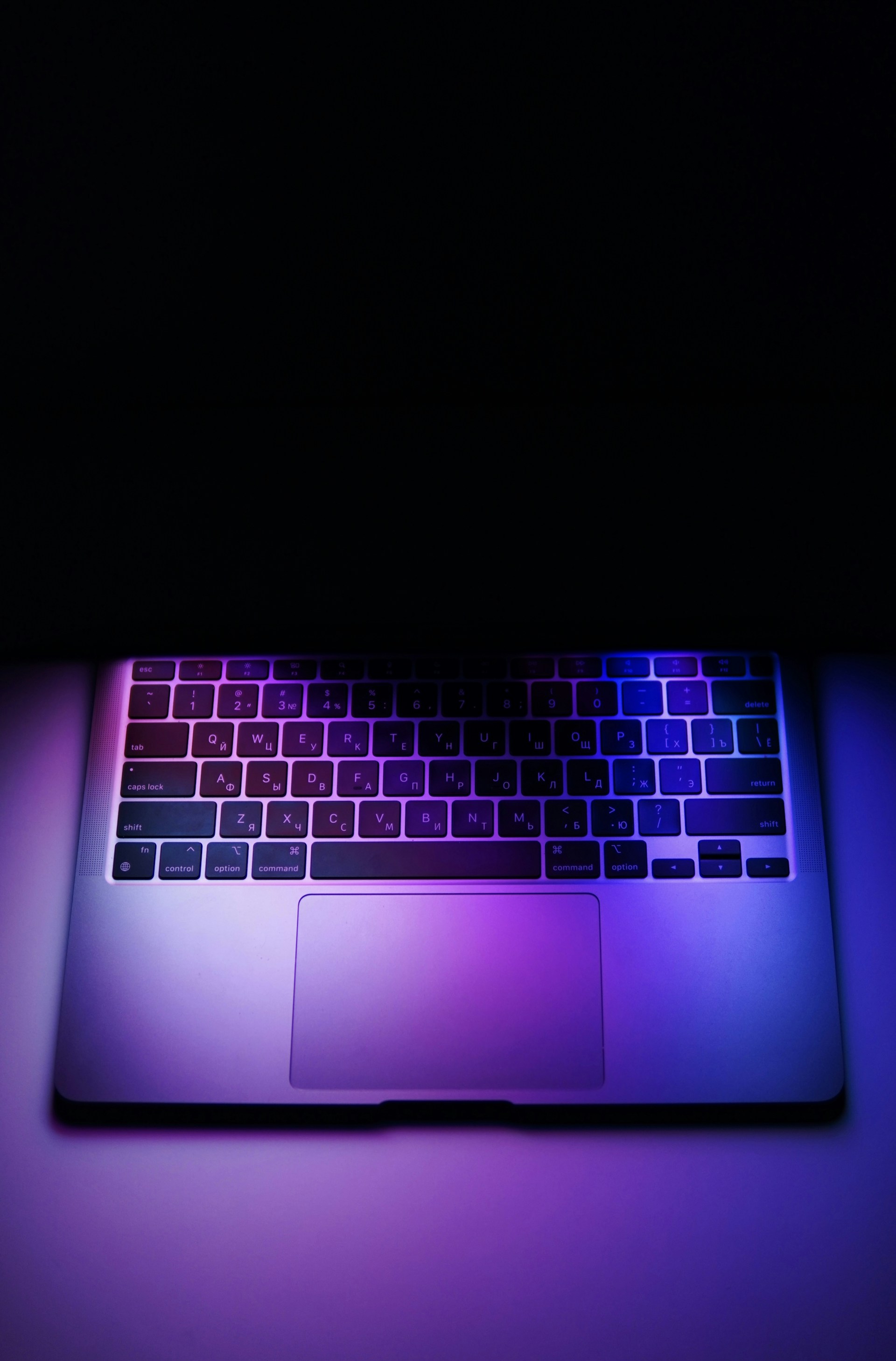 black and purple laptop computer