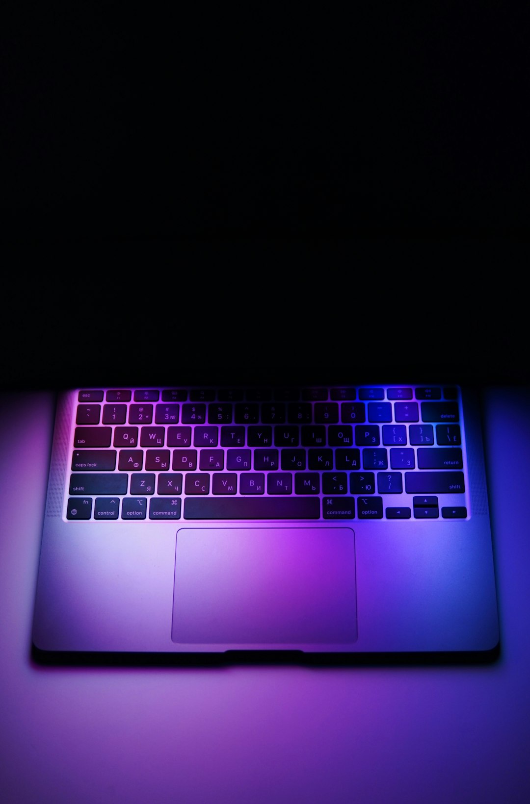 black and purple laptop computer