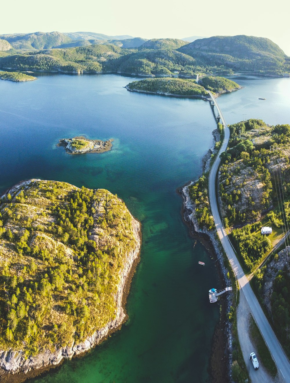 aerial view of green and brown island during daytime