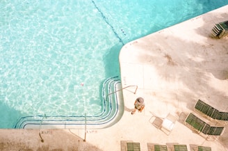 aerial view of swimming pool