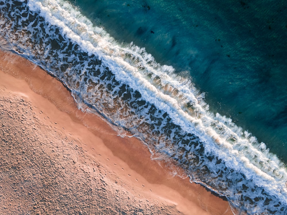 aerial view of ocean waves