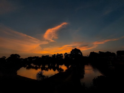 Serene property view captured at sunset.