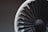 A close-up image of a fan blade assembly, likely from a turbine or a model jet engine. The blades are arranged in a circular pattern, with a combination of black and white colors. The background is blurred, focusing attention on the detailed texture and geometric design of the blades.