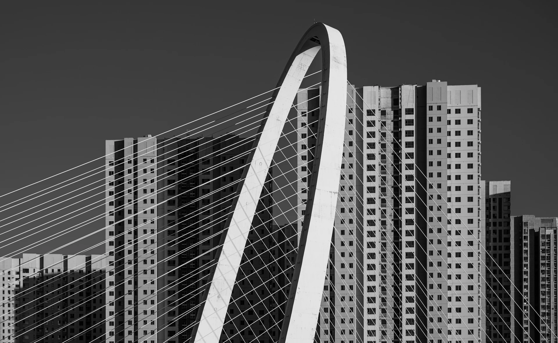 grayscale photo of high rise building