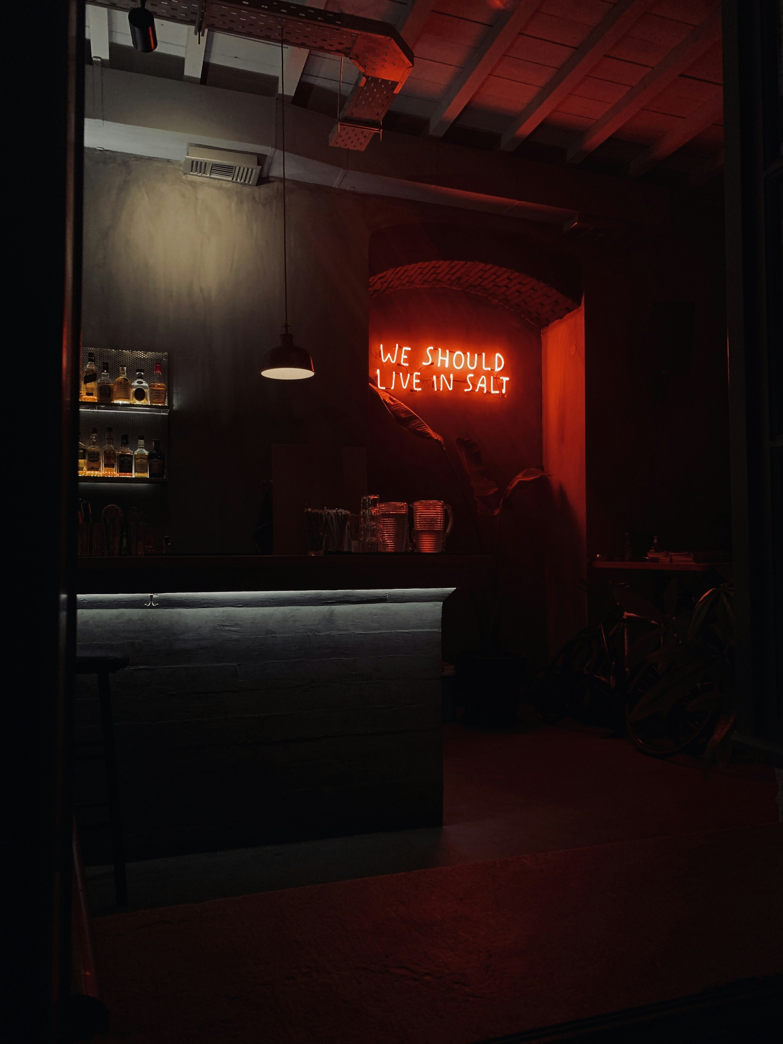 red and white led signage