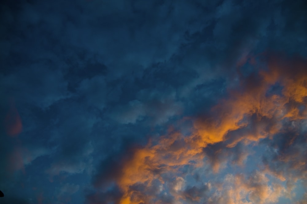 orange and blue cloudy sky